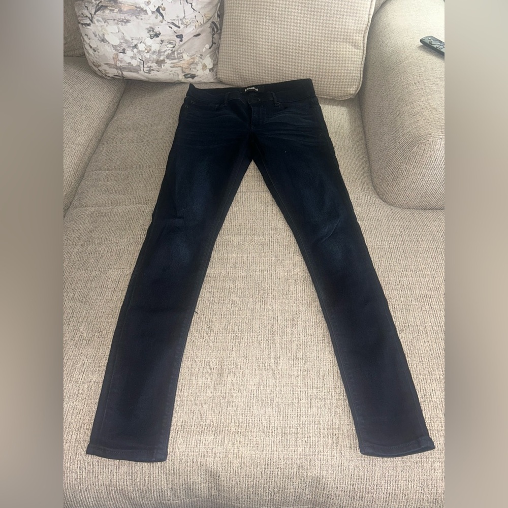 Express Women's Skinny Jeans in Dark Blue